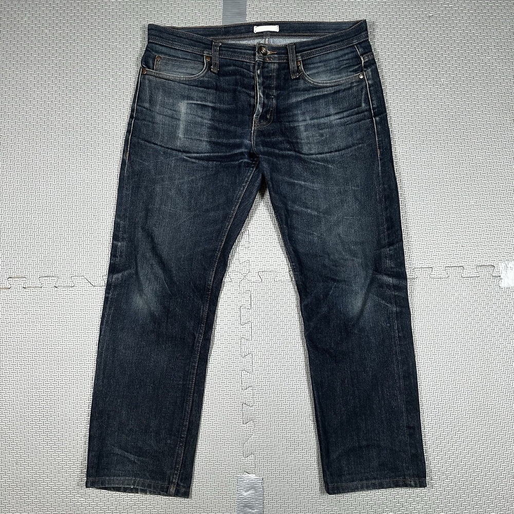 Unbranded Brand Selvedge Denim Jeans UB101 Skinny 14.5oz Button Fly Size 34x27